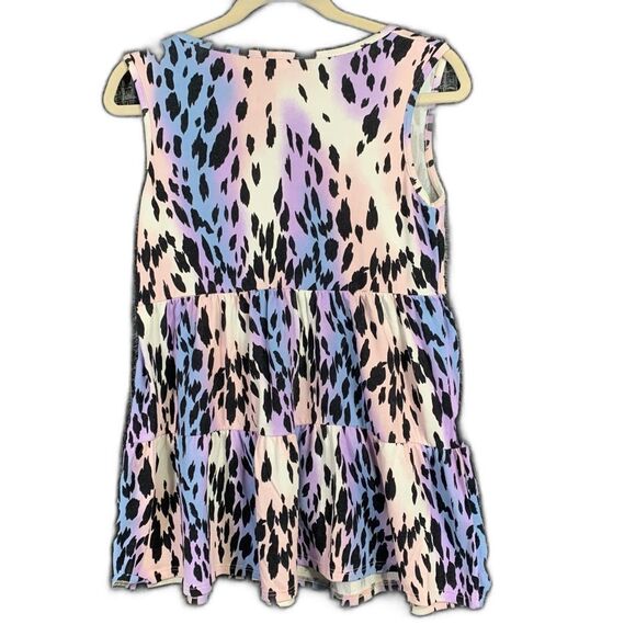 HEIMISH USA Lisa Frank Inspired Cheetah Print Tiered Tank Top Shirt Small #721 - Picture 2 of 7